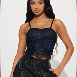 Spoon Jeans‎ Never Enough Corset Top - Blue Size X-Large REFFNB